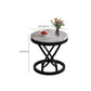 Slate and Metal Single Coffee Table Frame Round Glam Coffee Table