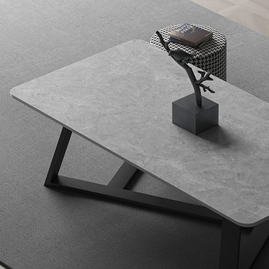 Tavolino rettangolare in ardesia tavolino in metallo tavolo da cocktail in bianco e grigio