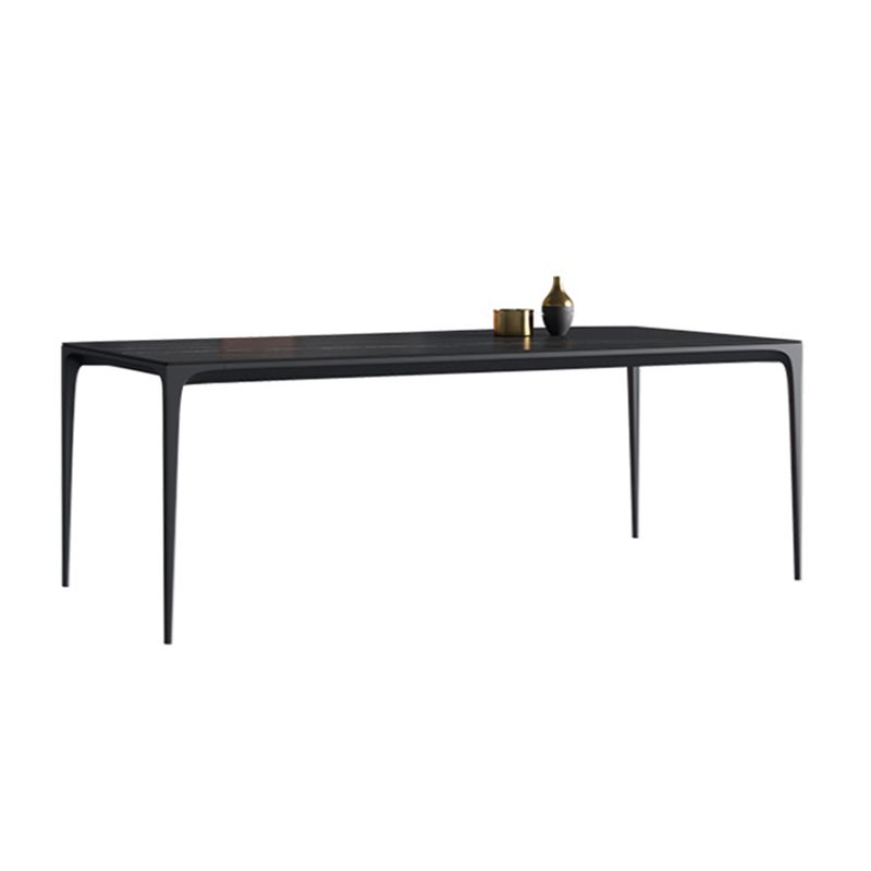 Contemporary Rectangle Standard Dining Table Sintered Stone Top Dining Table with 4 Legs Base Clearhalo ' dining_table' 'Dining Tables & Seating' 'Dining Tables' 'Furniture' 'furniture_dining_table' 'Kitchen & Dining Furniture' 'kitchen&dining_furn' 'kitchen' 'kitchen_dining_table' 1200x1200_9cbe57ca-ab26-433c-b94d-2fc0f15e6151