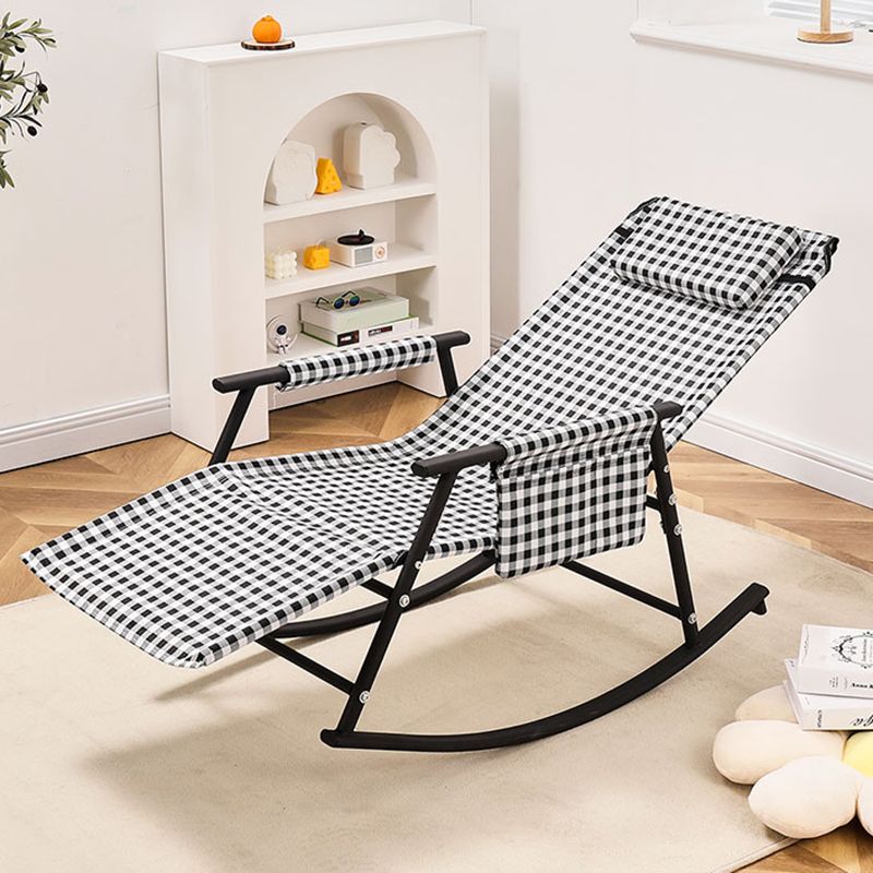 Chaise à bascule en coton moderne allongé avec oreiller pour le salon
