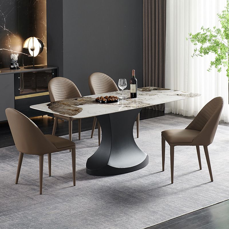 Modern Rectangle Sintered Stone Dining Table Set 1/3/4/5/7 Pieces Dining Set for Home Use Clearhalo 'Dining Room Sets' 'Dining Tables & Seating' 'dining_room_set' 'furn' 'furn_dining_room_set' 'Furniture' 'furniture_dining_room_set' 'Kitchen & Dining Furniture' 1200x1200_9cc23fc4-d029-4352-84e2-7718920f8598