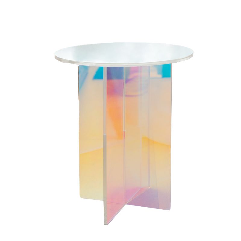 Tavolo laterale accento multicolori tavolo di plastica a forma rotonda per camera da letto