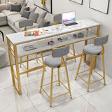 Rectangle Bistro Bar Height Cocktail Table Marble Footrest Indoor Bar Table in Gold Clearhalo 'Bar Furniture' 'Bar Tables' 'bar_tables' 'furn' 'furn_bar_tables' 'Furniture' 'furniture_bar_tables' 'Kitchen & Dining Furniture' 1200x1200_9cc4dd62-c567-460e-a36b-a2e4dfc01bb3