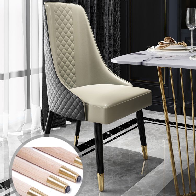 Scandinavian Style Metal Chair Dining Room Solid Back Side Chairs (Set of 2) Clearhalo ' kitchen&dining_furn' 'Dining Chairs' 'Dining Tables & Seating' 'dining_chair' 'furn' 'furn_dining_chair' 'Furniture' 'furniture_dining_chair' 'Kitchen & Dining Furniture' 'kitchen' 1200x1200_9cc5f1e3-b88b-45b2-a1ad-597a1f45683f