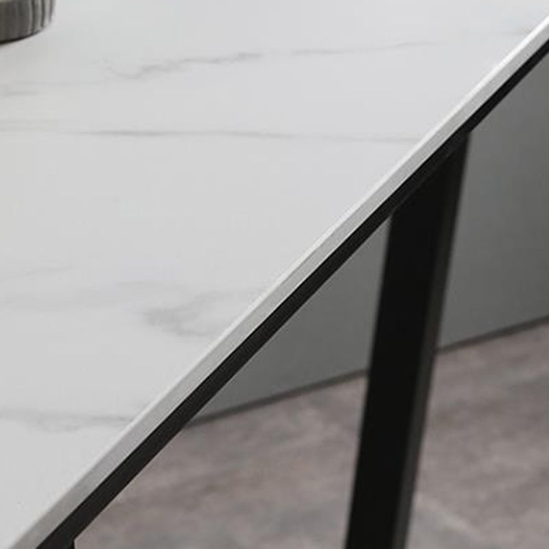 Mesa de bar de piedra sinterizada, mesa de comedor con base de trineo rectangular para cocina y sala de estar