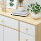 Contemporary Accent Cabinet with 6 Drawers in Wood Storage Cabinet