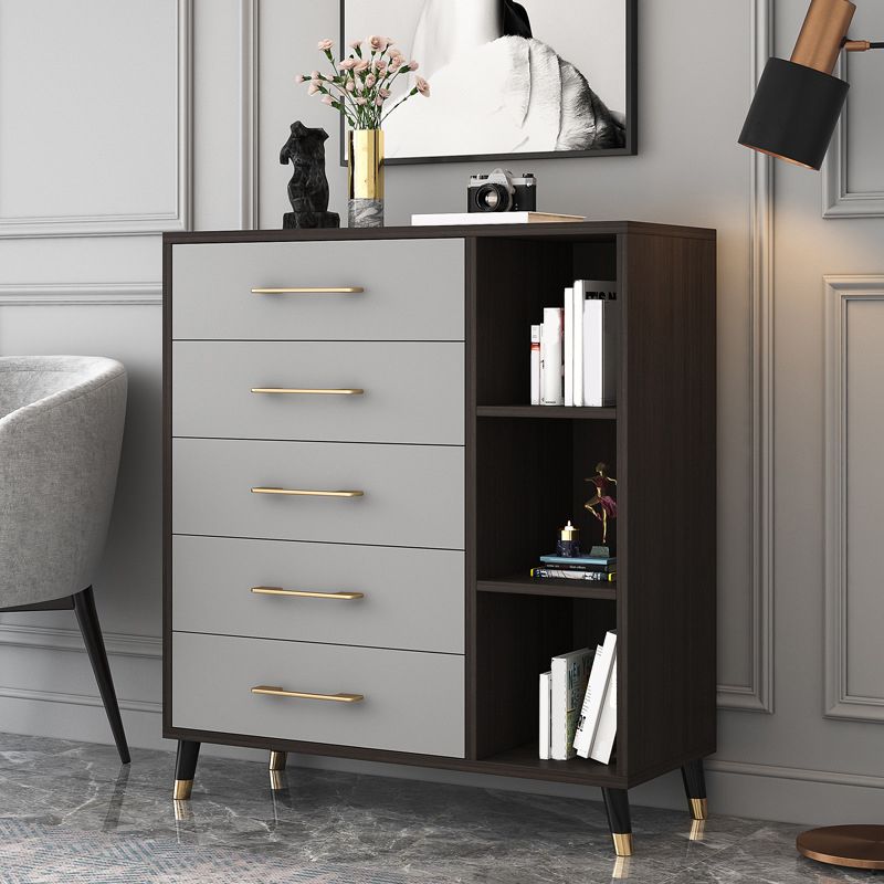 Klassiek glamour houten opbergkast dressoir slaapkamer grijs dressoir