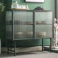 Sala de estar Minimalismo Servidor de buffet Glass 2 puertas Servidor de comedor de marco de metal