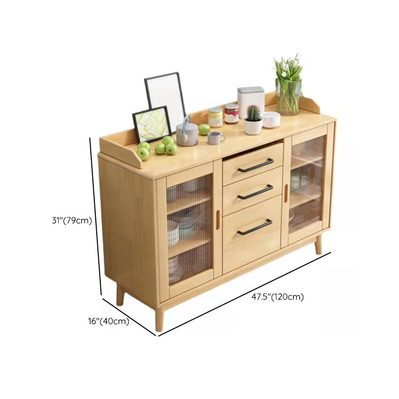 Modern Style Buffet Sideboard Solid Wood Sideboard with Cabinets Clearhalo 'buffet_sideboard' 'Buffets & Sideboards' 'furn' 'furn_buffet_sideboard' 'Furniture' 'Kitchen & Dining Furniture' 1200x1200_9cc9a0d3-1372-4ac8-b7b4-2e603607b12f
