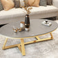 Contemporary Coffee Table Oval Single Stone Coffee Cocktail Table Clearhalo 'Coffee & Accent Tables' 'Coffee Tables' 'coffee_tables' 'furn' 'furn_coffee_tables' 'Furniture' 'Living Room Furniture' 1200x1200_9cca0592-59ac-4e1d-9871-d8496b929346