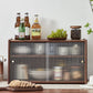 Contemporary Solid Wood Sideboard Cabinet in Brown with Glass Doors Clearhalo 'buffet_sideboard' 'Buffets & Sideboards' 'furn' 'furn_buffet_sideboard' 'Furniture' 'Kitchen & Dining Furniture' 1200x1200_9ccb5442-9f03-45ca-a4cd-f1f57de7835a