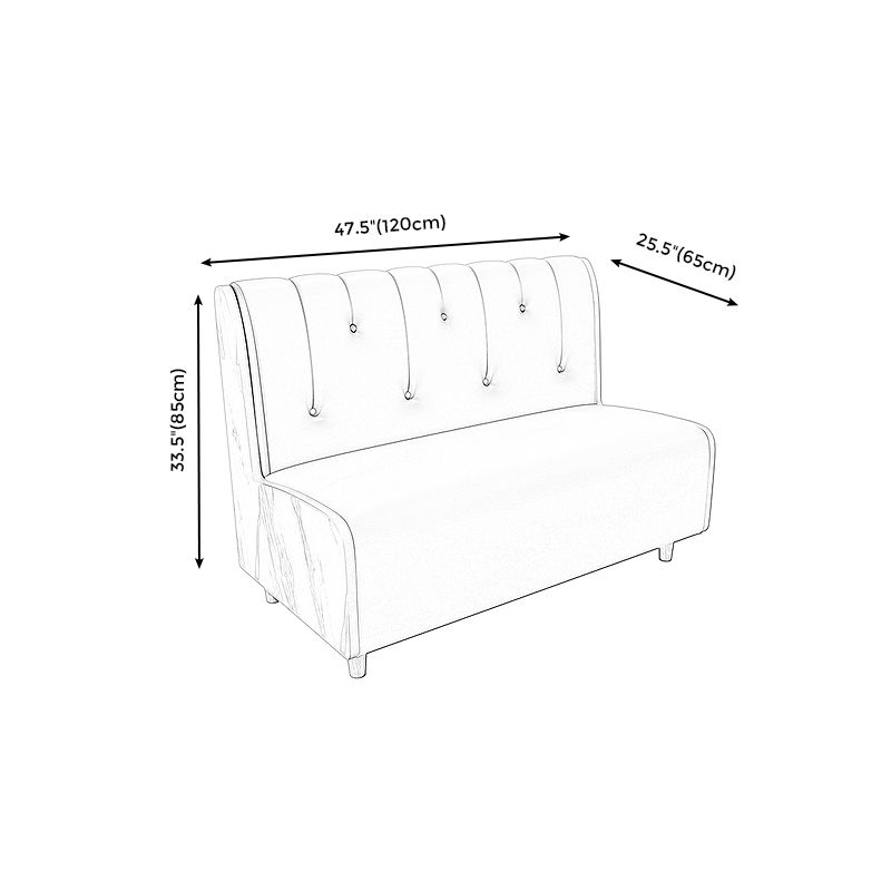 47.27"D x 25.59"W x 33.46"H Contemporary Glam 2-seat Sofa for Restaurant Clearhalo 'furn' 'furn_sofas' 'Furniture' 'furniture_sofas' 'kitchen' 'kitchen_sofas' 'Living Room Furniture' 'Sofa' 'sofas' 1200x1200_9ccbc243-fc70-4e38-8e92-0c3f95a5d2ae