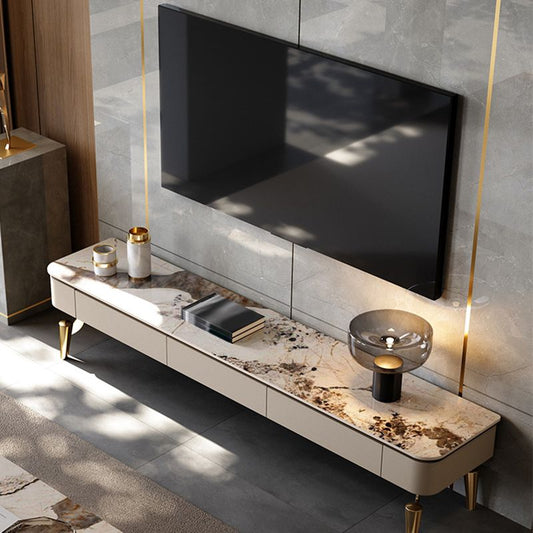 Enclosed Storage TV Media Console Glam Media Console with 3 Drawers Clearhalo 'furn' 'furn_tv_stands_entertainment_centers' 'Furniture' 'Living Room Furniture' 'TV Stands & Entertainment Centers' 'TV Stands & Media Storage Furniture' 'tv_stands_entertainment_centers' 1200x1200_9cccc22b-9bce-4b33-b2e9-b0ae9e25d71b