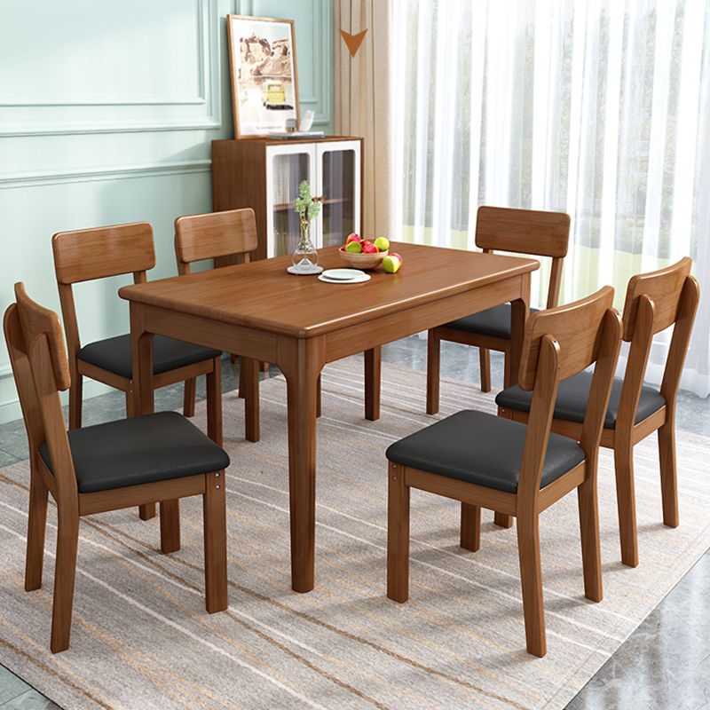 Rubberwood Dining Table Rectangle Solid Wood 4 Legs Wood Base Table for Home Clearhalo ' dining_table' 'Dining Tables & Seating' 'Dining Tables' 'furn' 'furn_dining_table' 'Furniture' 'furniture_dining_table' 'Kitchen & Dining Furniture' 'kitchen&dining_furn' 'kitchen' 'kitchen_dining_table' 1200x1200_9ccd4c49-4b07-4b65-a8b4-29964f506aa4