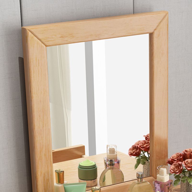 Skandinavischer Massivholz -Waschtisch mit Spiegel, 30,7 "groß