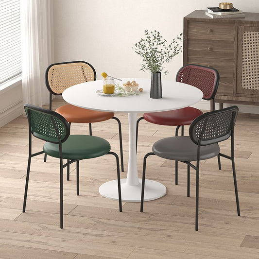 Industrial Upholstered Side Chair Open Back Armless Chair for Dining Room