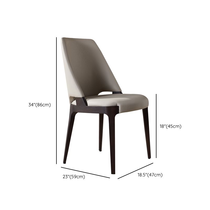Sedia da pranzo in legno in pelle in pelle moderna per sala da pranzo