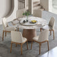 Juego de mesa de comedor redonda, mesa de comedor y sillas con pedestal de madera maciza de 1/4/5/7 piezas