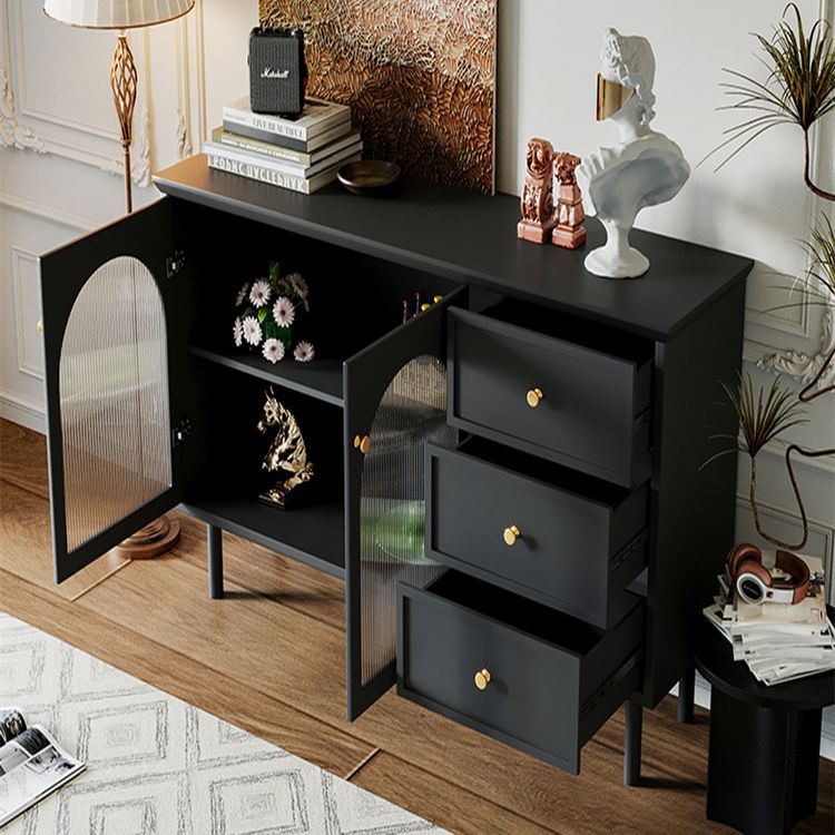 Armadi in stile glam Storage a buffet a buffet in legno con 3-cassetti