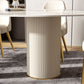 Luxury Oval Dining Table Sintered Stone Top White Metal Base Table Clearhalo 'Dining Tables & Seating' 'Dining Tables' 'dining_table' 'furn' 'furn_dining_table' 'Furniture' 'Kitchen & Dining Furniture' 1200x1200_9cd55d91-041c-4672-84c6-477a67314ffa