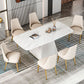 Sintered Stone Dining Table Traditional Luxury Dining Table with Pedestal Base Clearhalo 'Dining Tables & Seating' 'Dining Tables' 'dining_table' 'furn' 'furn_dining_table' 'Furniture' 'furniture_dining_table' 'Kitchen & Dining Furniture' 'kitchen' 'kitchen_dining_table' 1200x1200_9cd719eb-551b-4251-99de-d36e0770c9ed