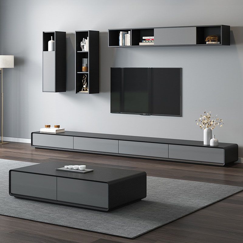 Contemporary 15.75-inch D TV Console Wooden TV Stand for TVs with Drawers Clearhalo 'furn' 'furn_tv_stands_entertainment_centers' 'Furniture' 'Living Room Furniture' 'TV Stands & Entertainment Centers' 'TV Stands & Media Storage Furniture' 'tv_stands_entertainment_centers' 1200x1200_9cd7bf9a-b578-42b8-858f-4a1ec23b2f09