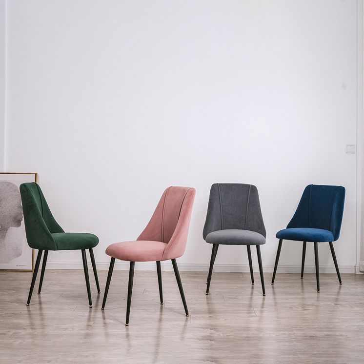 Modern Velvet Home Side Chair Parsons Matte Finish Dining Chair Clearhalo ' kitchen&dining_furn' 'Dining Chairs' 'Dining Tables & Seating' 'dining_chair' 'furn' 'furn_dining_chair' 'Furniture' 'furniture_dining_chair' 'Kitchen & Dining Furniture' 'kitchen' 1200x1200_9cd7edf2-ffc2-4fa3-a5f0-a9551fa9a5ab