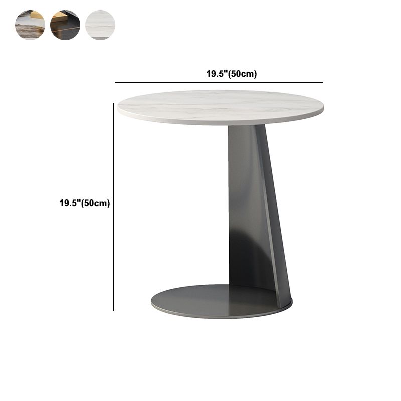 Metal C Side Table Contemporary Round Side End Table with Slate Top Clearhalo 'Coffee & Accent Tables' 'End & Side Tables' 'end_side_tables' 'furn' 'furn_end_side_tables' 'Furniture' 'Living Room Furniture' 1200x1200_9cd7f3fc-cd05-4be7-997a-b5ec1863ff72