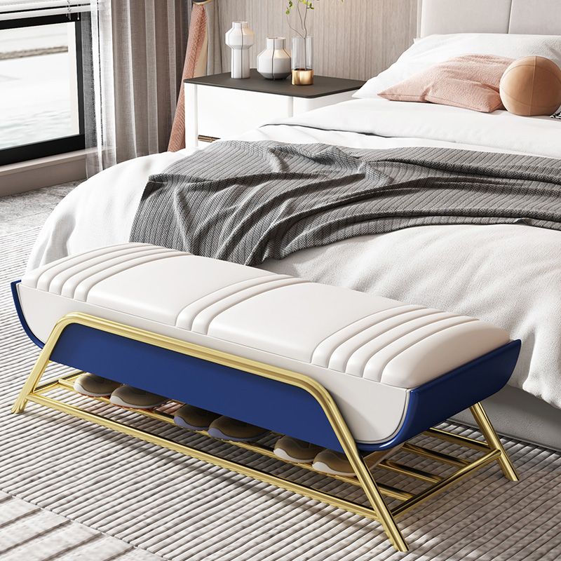 13.65/15.6" W Modern Entryway Bench Cushioned Metal Seating Bench Clearhalo 'Benches' 'Chairs & Seating' 'furn' 'furn_benches' 'Furniture' 'Living Room Furniture' 1200x1200_9cd8d11e-b937-4fc5-ab49-adbebf621fba