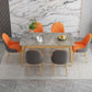 1/2/5/7 Pieces Nordic Dining Set Rectangle Stone Dining Table for Dining Room