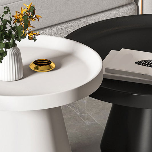 Tavolino moderno di ferro della metà del secolo set da tavolo da cocktail vassoio rotondo