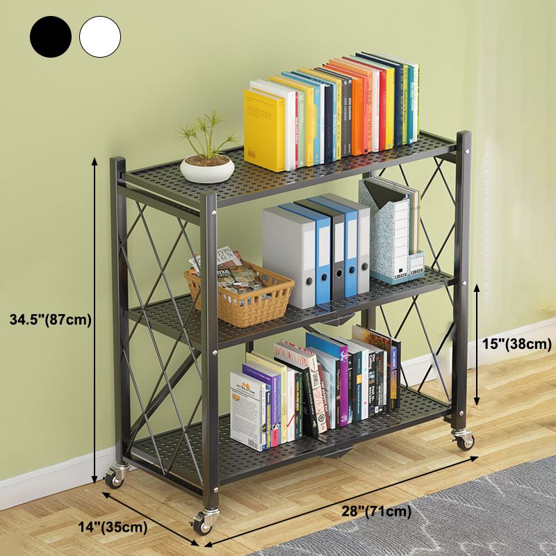 Industrial Open Etagere Bookshelf Steel Bookshelf with Caster Wheels Clearhalo 'Bookcases' 'Furniture' 'furniture_bookcases' 'kitchen' 'kitchen_bookcases' 'Living Room Furniture' 'Office Furniture' 1200x1200_9cdb8fad-3f09-48e1-a344-8f206c51145e