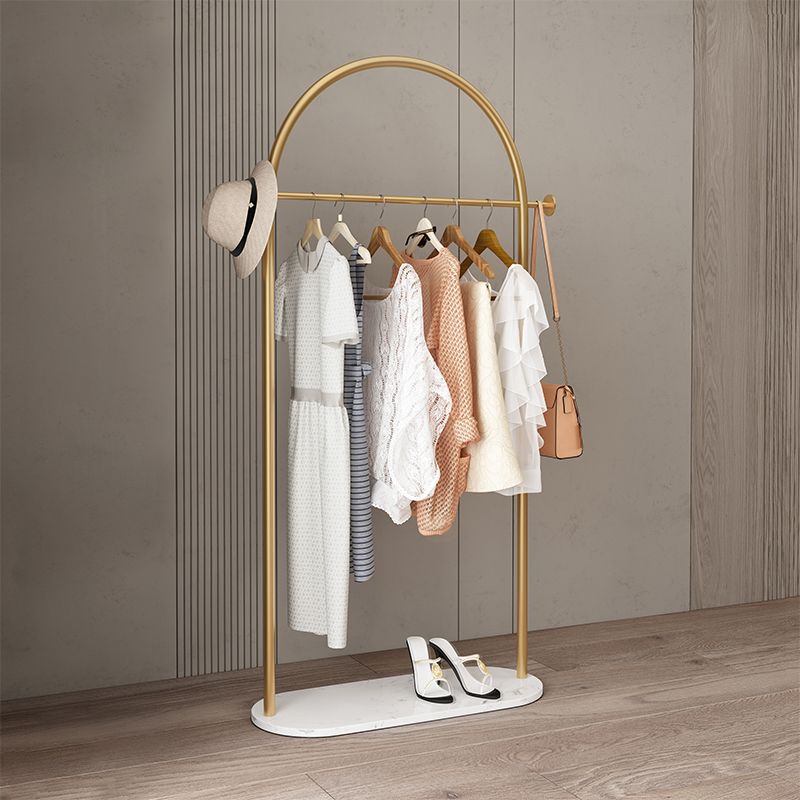 Moderne Style Coat Rack Metallic Free Standing Hooks Design Deck Rack mit Regalen