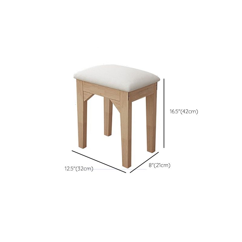 Tavolo da toeletta in legno di gomma moderno con sgabello da 1 mirror tavolo da vanità in legno