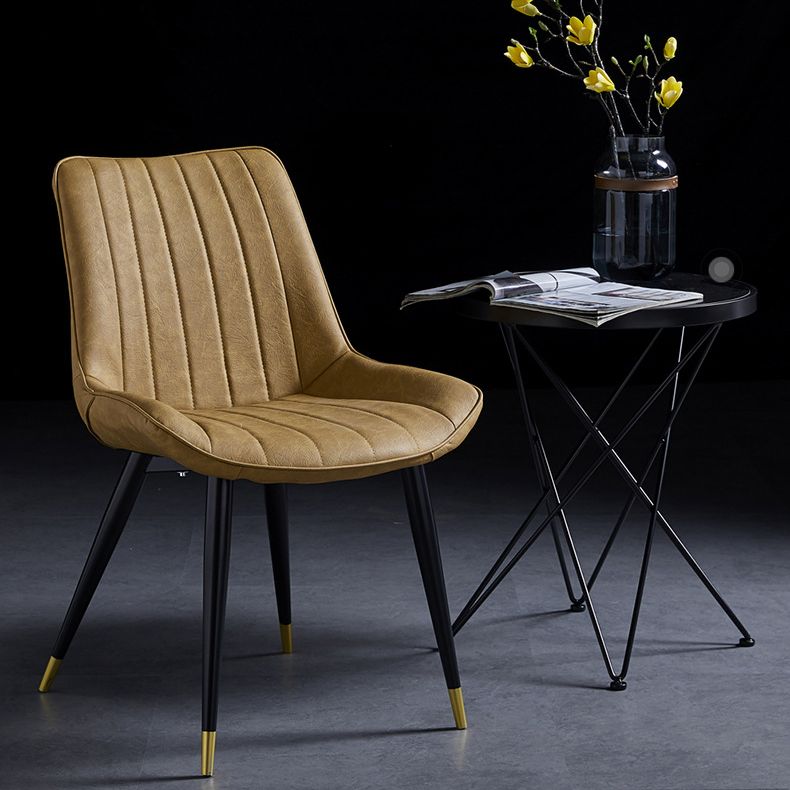 Scandinavian Leather Restaurant Side Chair Matte Finish Parsons Dining Chair Clearhalo ' kitchen&dining_furn' 'Dining Chairs' 'Dining Tables & Seating' 'dining_chair' 'furn' 'furn_dining_chair' 'Furniture' 'furniture_dining_chair' 'Kitchen & Dining Furniture' 'kitchen' 1200x1200_9cdea953-4ebc-4f91-984c-4cebb0833d1b