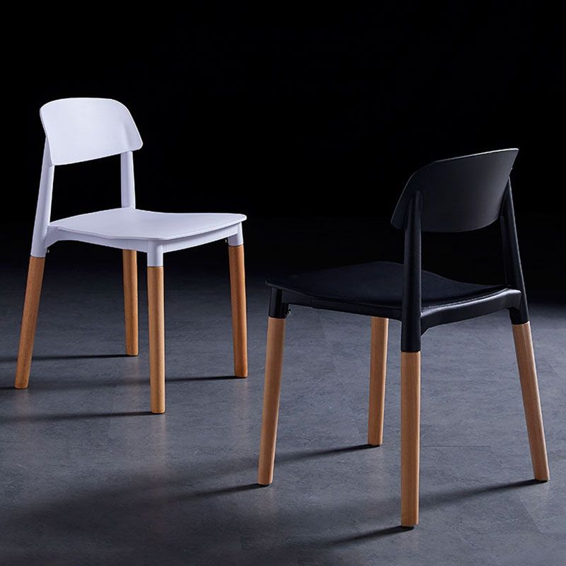 Scandinavian Design Open Back Dining Side Chairs Plastic Dining Armless Chair Clearhalo ' kitchen&dining_furn' 'Dining Chairs' 'Dining Tables & Seating' 'dining_chair' 'furn' 'furn_dining_chair' 'Furniture' 'furniture_dining_chair' 'Kitchen & Dining Furniture' 'kitchen' 1200x1200_9cdf8892-6ef2-4d0f-bcc2-37fbd91ca2c2