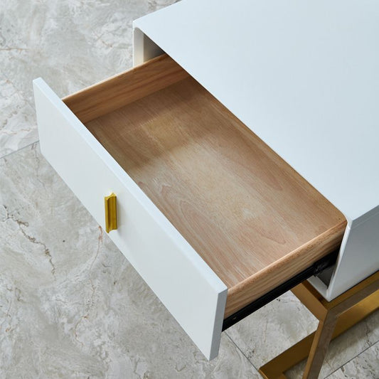 Moderno de noche de cama de noche de 20.5 "H de madera sólida con 1 cortador de madera para dormitorio