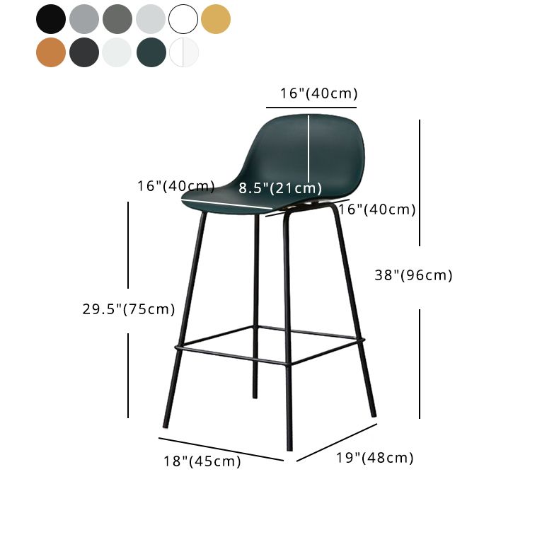 Modern Armless Backrest Counter Stool Iron Living Room Bar Stool with Pedal Clearhalo 'Bar Furniture' 'Bar Stools' 'bar_stools' 'furn' 'furn_bar_stools' 'furniture_bar_stools' 'Kitchen & Dining Furniture' 'kitchen&dining_furn' 'kitchen' 'kitchen_furn' Furniture' 1200x1200_9ce08d1c-b939-4ec3-9c30-3f7e1891dca4