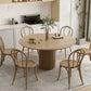 Round Pedestal Casual Dining Table Wood Color Fixed Table with Pinewood Solid Wood Clearhalo ' dining_table' 'Dining Tables & Seating' 'Dining Tables' 'furn' 'furn_dining_table' 'Furniture' 'furniture_dining_table' 'Kitchen & Dining Furniture' 'kitchen&dining_furn' 'kitchen' 'kitchen_dining_table' 1200x1200_9ce4afd4-bbc5-48b5-8cf9-3002367846a4