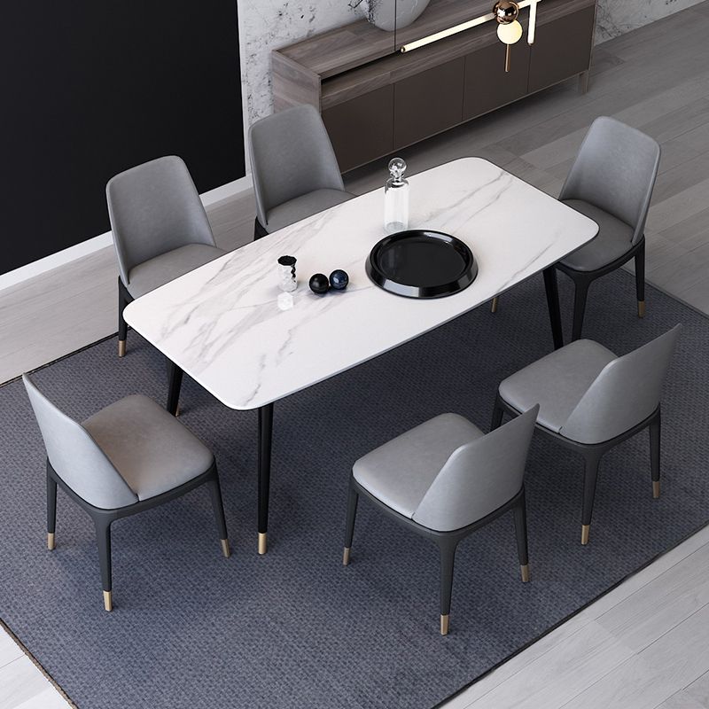 Industrial Sintered Stone Dining Table Rectangle Table with 4 Legs Clearhalo 'Dining Tables & Seating' 'Dining Tables' 'dining_table' 'furn' 'furn_dining_table' 'Furniture' 'Kitchen & Dining Furniture' 1200x1200_9ce68103-ebbc-4ba3-b2bc-ef944a280af5