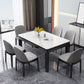 Stone Dining Room Collection Midcentury Style Rectangle 4 Legs Dining Table for Home Clearhalo ' dining_table' 'Dining Tables & Seating' 'Dining Tables' 'furn' 'furn_dining_table' 'Furniture' 'furniture_dining_table' 'Kitchen & Dining Furniture' 'kitchen&dining_furn' 'kitchen' 'kitchen_dining_table' 1200x1200_9ce7f5a8-c366-4f6e-ab7a-7fd651af1e48