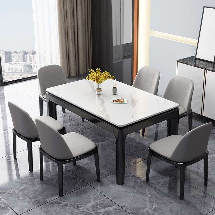 Stone Dining Room Collection Midcentury Style Rectangle 4 Legs Dining Table for Home Clearhalo ' dining_table' 'Dining Tables & Seating' 'Dining Tables' 'furn' 'furn_dining_table' 'Furniture' 'furniture_dining_table' 'Kitchen & Dining Furniture' 'kitchen&dining_furn' 'kitchen' 'kitchen_dining_table' 1200x1200_9ce7f5a8-c366-4f6e-ab7a-7fd651af1e48