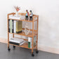 Natural Urban Etagere Bookshelf Manufactured Wood Bookcase with Caster Wheels