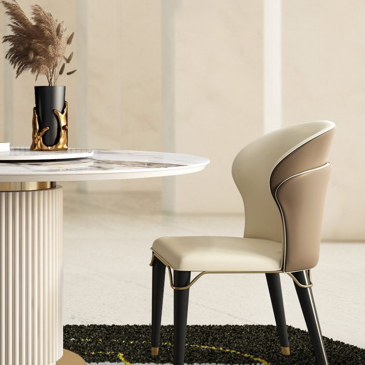 Glam Wood Dining Armless Chairs Wingback Chair for Restaurant Use Clearhalo ' kitchen&dining_furn' 'Dining Chairs' 'Dining Tables & Seating' 'dining_chair' 'furn' 'furn_dining_chair' 'Furniture' 'furniture_dining_chair' 'Kitchen & Dining Furniture' 'kitchen' 1200x1200_9ce97ba0-8f5d-44e7-98b1-58f29b2ad48e