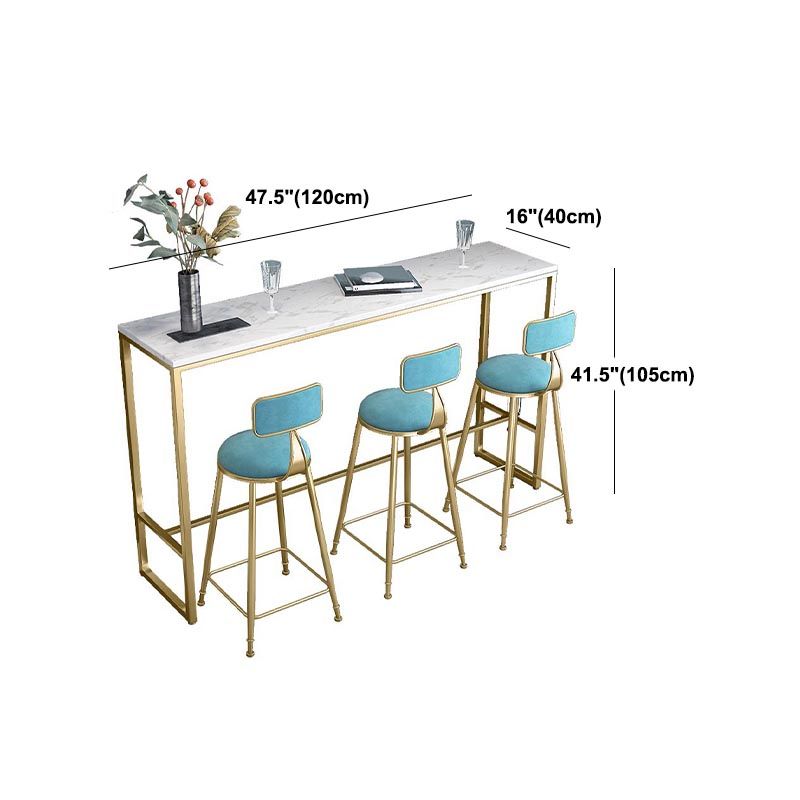 Marble Indoor Trestle Hall/Pub Table Contemporary Bistro Bar Table in White Clearhalo 'Bar Furniture' 'Bar Tables' 'bar_tables' 'furn' 'furn_bar_tables' 'Furniture' 'Kitchen & Dining Furniture' 1200x1200_9ce9d5e5-a387-445d-9a6a-87cd0f12cbb5