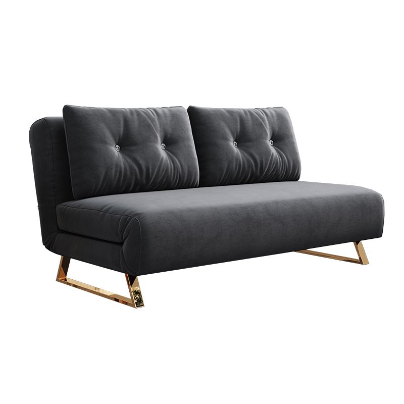Cushion Back Futon Sofa Bed Pillow Included Sleeper Sofa with Gold Leg Clearhalo 'furn' 'furn_futons' 'Furniture' 'Futons & Daybeds' 'Futons' 'Living Room Furniture' 1200x1200_9cea1122-dbef-4ab6-92de-15ebac358613