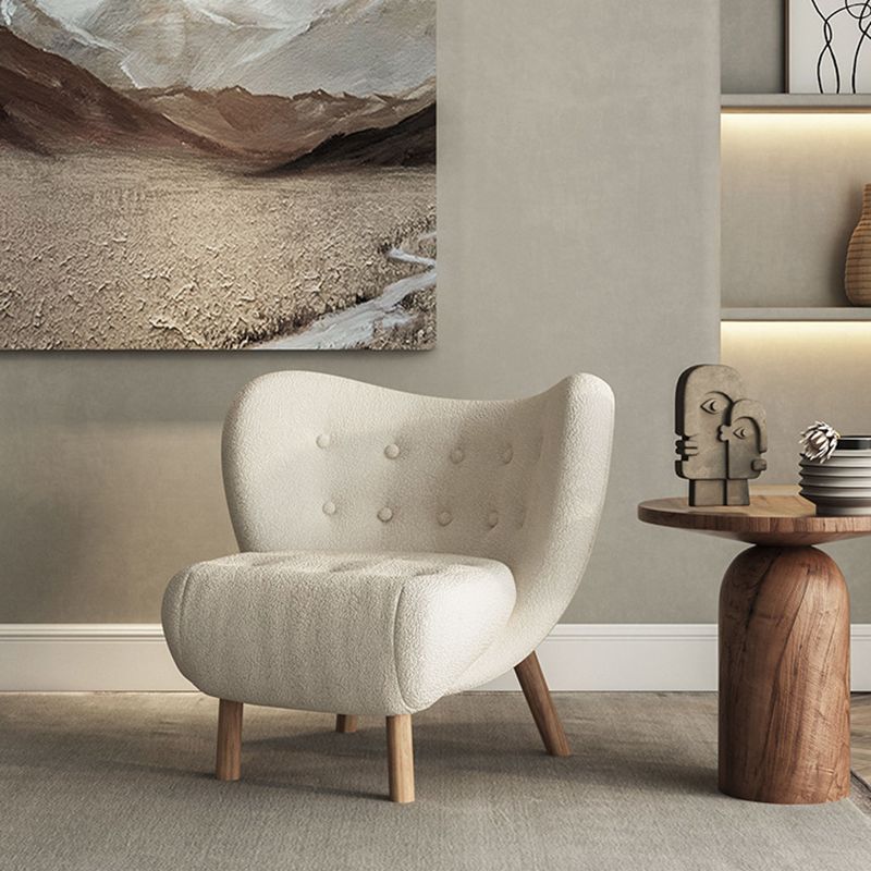 Nordic Armless Pine Basic Four Leg Fixed Back Slipper Accent Chair