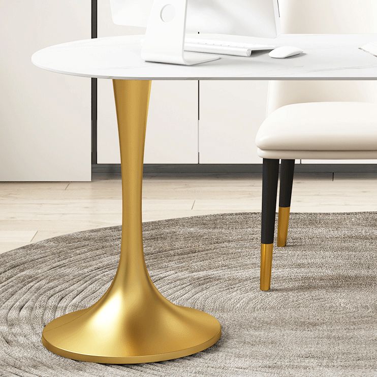 Península Mesa de escritura moderna Tabla de estudio fija de piedra sinterizada