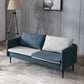 Contemporary Faux Leather Sofa Square Arm Loveseat for Apartment