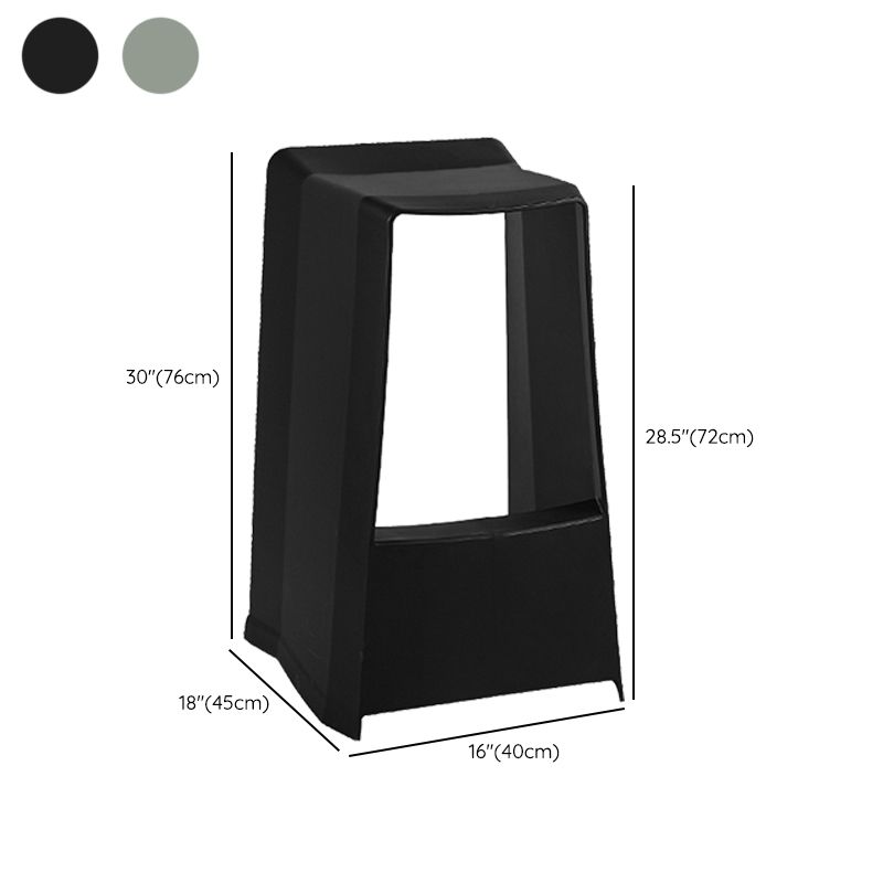 Modern Style Plastic Counter Stool Armless Barstool with Footrest Clearhalo 'Bar Furniture' 'Bar Stools' 'bar_stools' 'furn' 'furn_bar_stools' 'Furniture' 'Kitchen & Dining Furniture' 1200x1200_9ced859d-9042-4fbe-8d4c-d267eab0d4d7